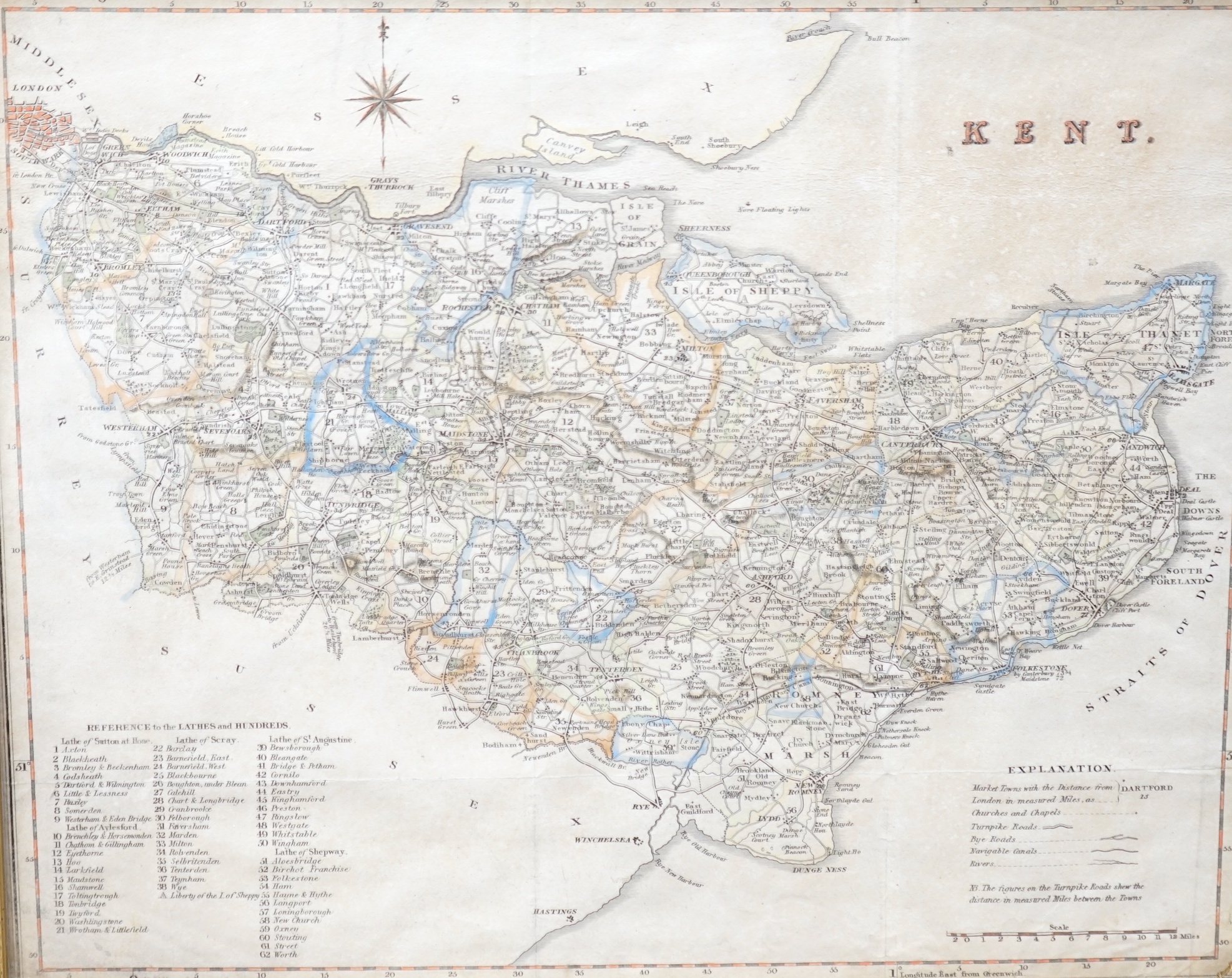 Four 17th century and later maps, comprising Surrey by Richard Blome, Kent and Warwickshire by Henry Teesdale and Norfolk, publ. J Cary, largest 47 x 37cm